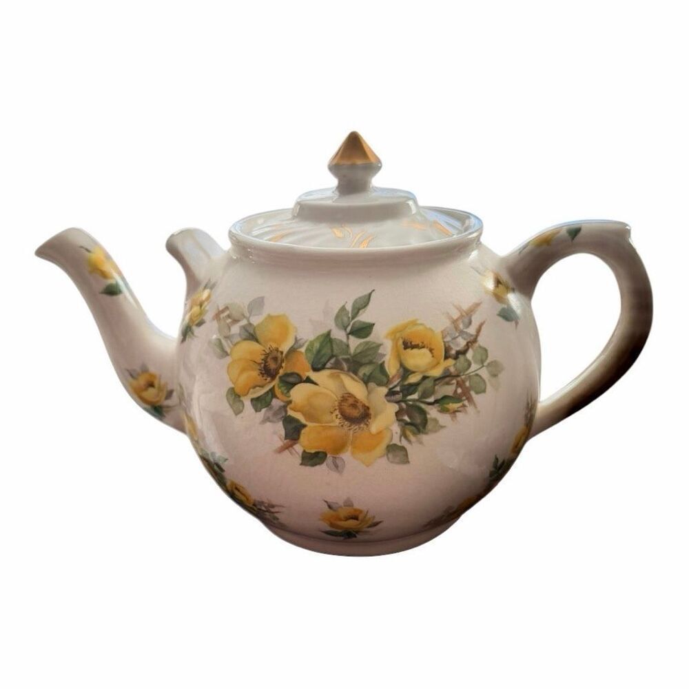 Vintage Arthur Wood England Genuine Ironstone Teapot in floral “Bouquet”